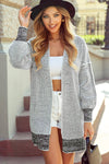 Plaid Knitted Long Open Front Cardigan - 8 Colors