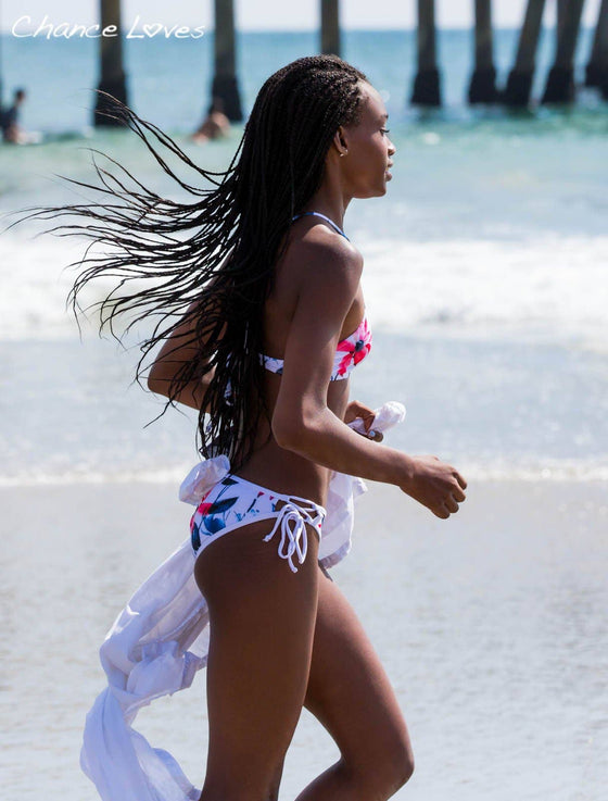 Playa del Carmen - Floral 2 PIECE HALTER TOP & SIDE TIES BOTTOMS