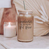 Glass Heat Resistant Coffee Cup w/Bamboo Lid
