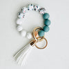 Bangle Keychain | Silicone Wristlet Key Ring | Bead Bracelet