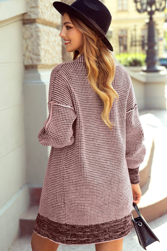 Plaid Knitted Long Open Front Cardigan - 8 Colors