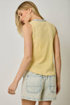 Washed Thermal Sleeveless Henley Top
