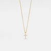 Tiny Small Gold Cross Charm Necklace in 925 Sterling Silver