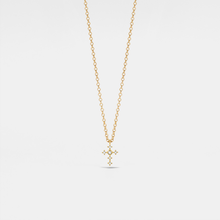  Tiny Small Gold Cross Charm Necklace in 925 Sterling Silver