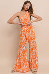 ONE SHOULDER PRINTED JUMPSUIT