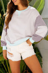 Stripe Colorblock Patchwork Sweatshirt