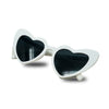 Heart Shaped Sunglasses - White Frames/Smoke Lenses