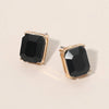 Emerald Cut Stone Stud Evening Earrings