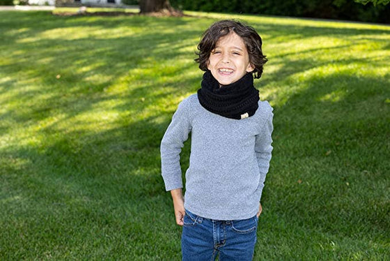 Kids Fleece Lined Scarf - Black