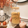 Glass Heat Resistant Coffee Cup w/Bamboo Lid