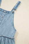 Light Wash Tiered Flowy Overall Denim Dress