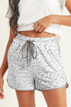 Leopard Elastic Waist Lace-up Casual Short