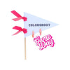 Red Team Color Huggie Hoop Earrings on Pennant Flag
