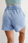 Mineral Washed Drawstring Waist Raw Cut Shorts