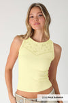 NS8484 - Lace Illusion Crew Neck Top