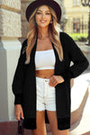 Plaid Knitted Long Open Front Cardigan - 8 Colors