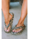 Suede Riveted Buckle Strap Slide Sandals