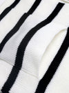 Striped Color-Blocking Long Sleeve Knit Cardigan