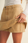 A-Line Garment-Dyed Denim Skort