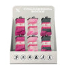 24-PAIRS BREAST CANCER AWARENESS SOCKS WITH FREE DISPLAY