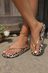 Sleek Straps Leopard Contrast Flip Flops