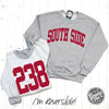 CUSTOM City/State Reversible Sport Grey Crewneck Sweatshirt