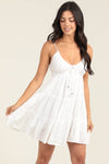 C4A95-EM08 EYELET EMBROIDERED SUNDRESS WITH TIE AT BUST