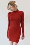 Mock Neck Long Sleeve Dress