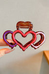 Valentine's Day Gifts Heart Design Contrasted Hair Claw Clip