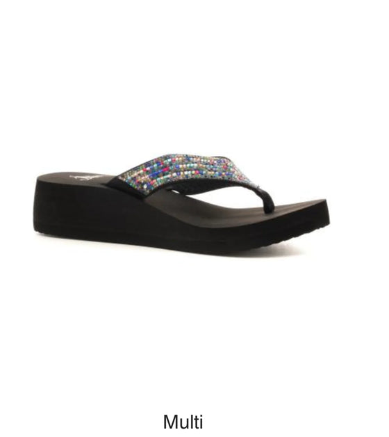 Corkys Clara Wedge Flip Flop