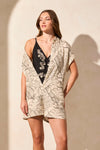 Short Sleeve Button Front Romper