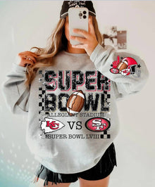  Chiefs - 49Ers Distressed Super Bowl Sweatshirts & Tees