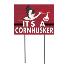  18x24 Lawn SN Stork Nebraska Cornhuskers