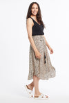 Pull On Birch Leopard Print Skirt with Attached Tie Belt