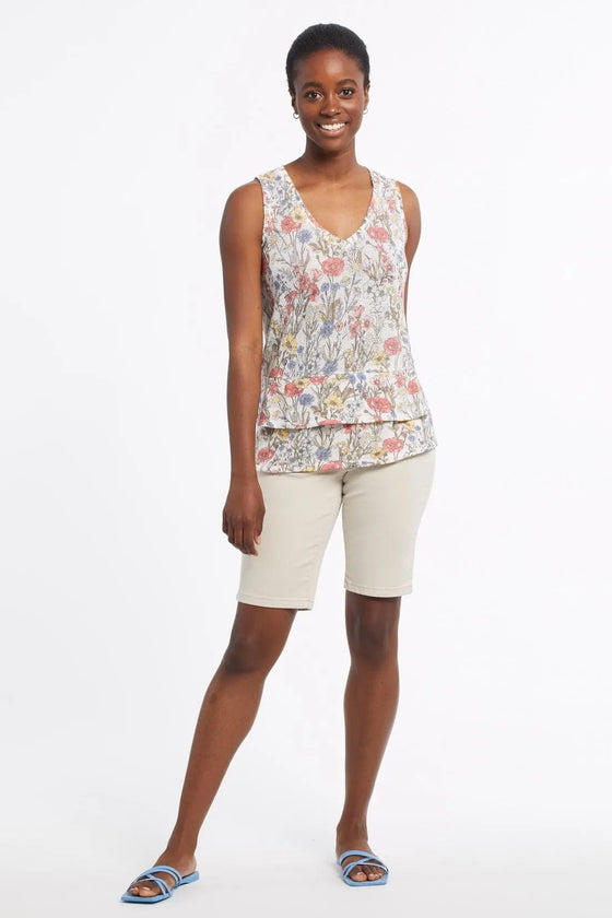 Sleeveless Top with Double Frill