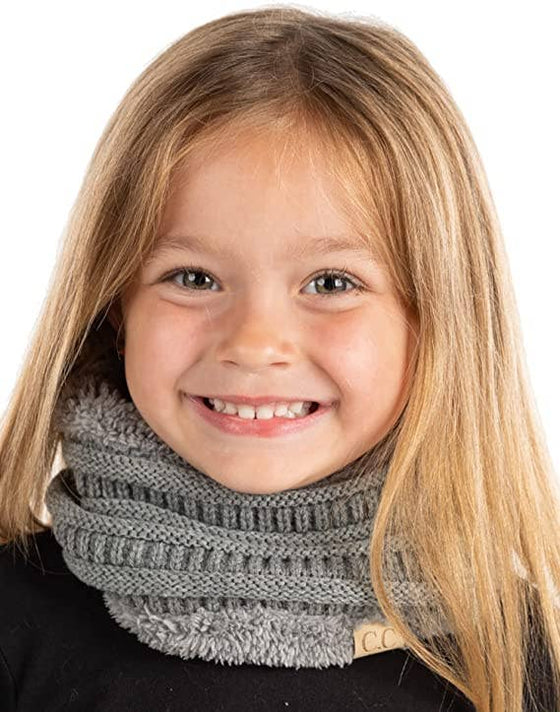 Kids Fleece Lined Scarf - Heather Grey