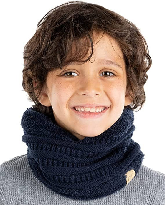 Kids Fleece Lined Scarf - Navy