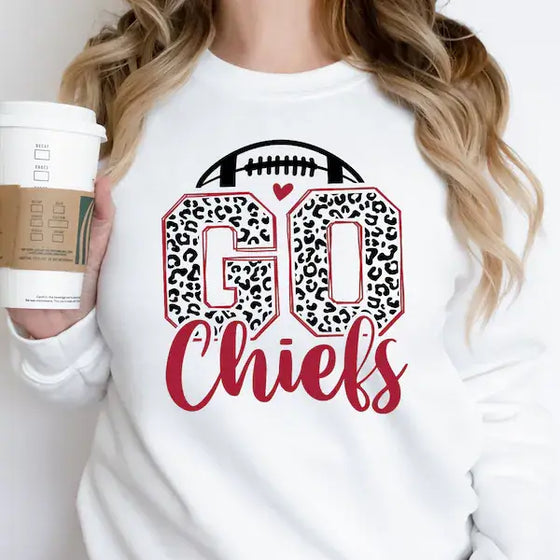 KC Chiefs Leopard Football Sweatshirt