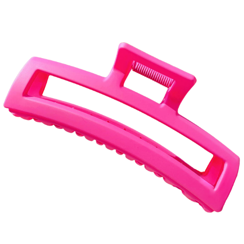 Hot Pink Curved Cutout Claw Clip
