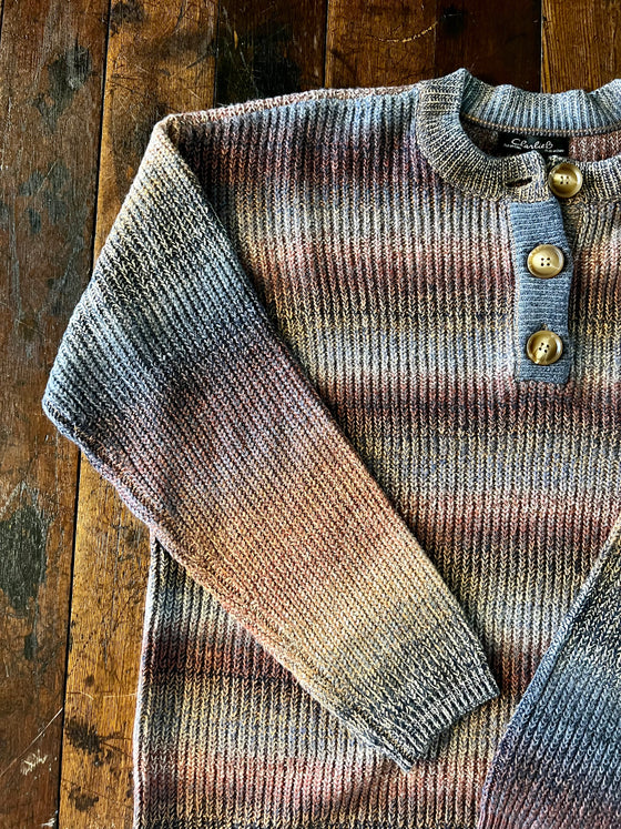 Striped Sweater with Button Detail