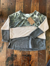 Taupe/Charcoal Camo Long Sleeve Top - Girls