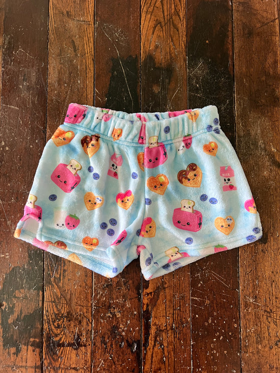 Breakfast Fun Plush Pajama Shorts - Girls