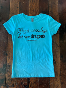  This Princess Slays Her Own Dragons Tee - Girls