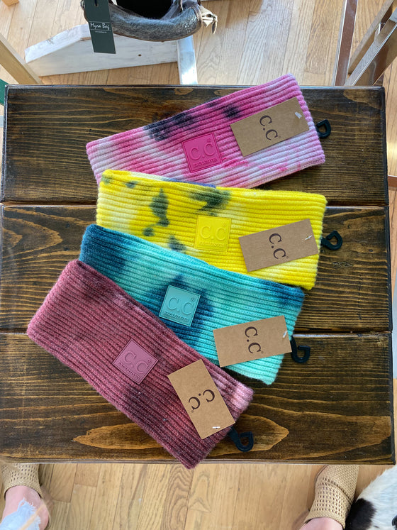 Tie-Dye Ribbed Knit Headband - Assorted Colors