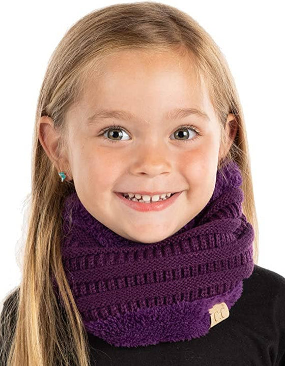 Kids Fleece Lined Scarf - Purple