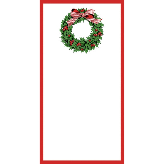 4.25 x 8.5 Holly Wreath List Notepad