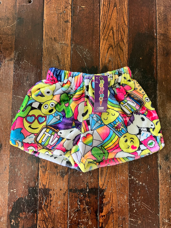 Emoji Party Plush Pajama Shorts - Girls