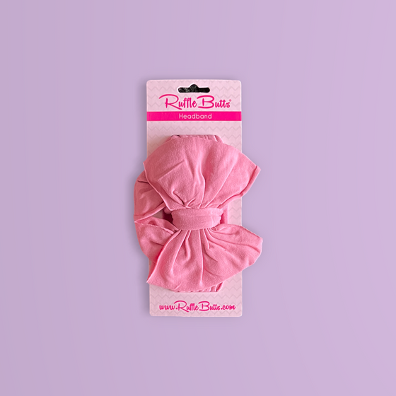 Dusty Rose Big Bow Headband - Girls