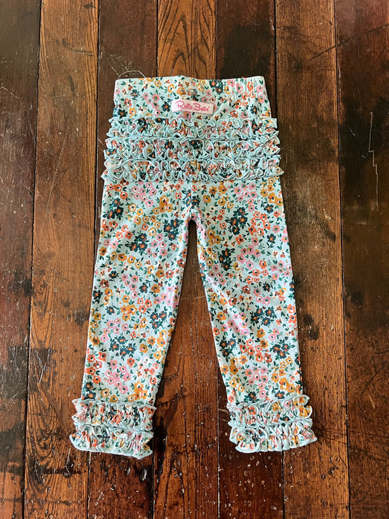 Vintage Garden Ruffle Leggings - Girls