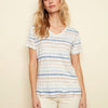 Striped Linen V-Neck T-Shirt